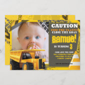 建築誕生日と写真 招待状 (正面/裏面)