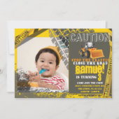 建築誕生日と写真 招待状 (正面)