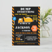 建築誕生日の招待ダンプトラック招待状 招待状 (スタンド正面)