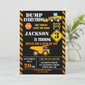 建築誕生日の招待ダンプトラック招待状 招待状 (スタンド正面)