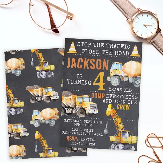 建築誕生日の招待状 招待状