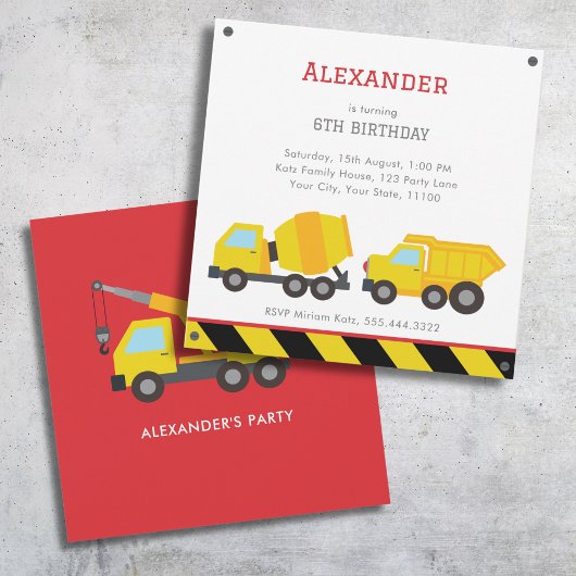 建築誕生日の招待 案内状