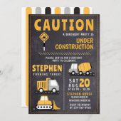 建築誕生日キッド招待状テンプレート 招待状 (正面/裏面)