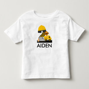 建築誕生日シャツ、ダンプトラック年齢2 トドラーTシャツ