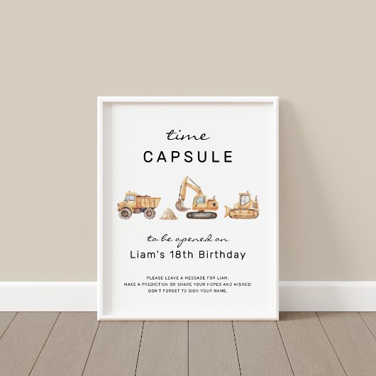 建築誕生日タイムカプセル標識 ポスター