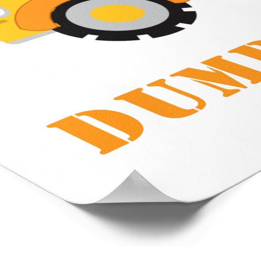 建築誕生日ダンプギフトはこちらパーティー記号 ポスター (角)