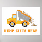 建築誕生日ダンプギフトはこちらパーティー記号 ポスター (正面)