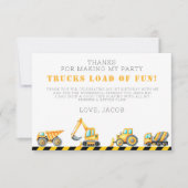 建築誕生日ダンプトラックディガー サンキューカード (正面)