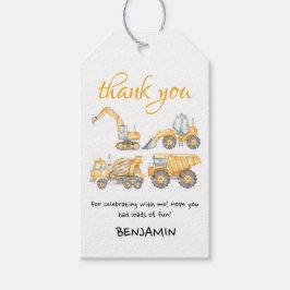 建築誕生日ダンプトラックパーティーの好意 ギフトタグ