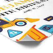 建築誕生日ダンプトラックパーティー歓迎 ポスター (角)