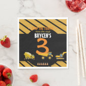 建築誕生日ダンプトラックパーティー スタンダードランチョンナプキン (インサイチュ)