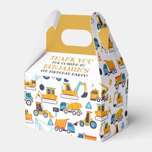 建築誕生日ダンプトラックパーティー フェイバーボックス (裏面サイド)