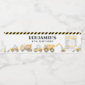 建築誕生日ダンプトラックパーティー ペットボトルラベル (シングルラベル)