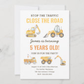 建築誕生日ダンプトラックパーティー 招待状 (正面)