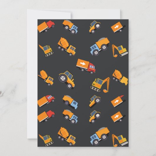 建築誕生日ダンプトラックパーティー 招待状 (裏面)