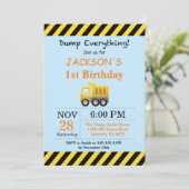 建築誕生日ダンプトラック招待状 招待状 (スタンド正面)