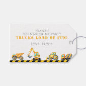 建築誕生日ダンプトラック掘り写真 ギフトタグ (正面(横))