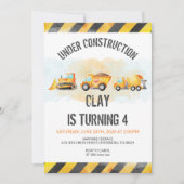 建築誕生日ダンプトラック誕生日 招待状 (正面)