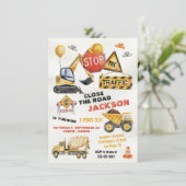 建築誕生日ダンプトラック 招待状 (スタンド正面)