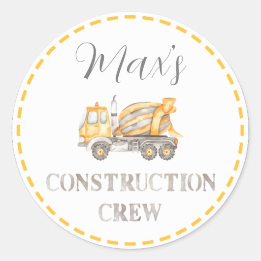 建築誕生日テーマギフトシール ラウンドシール (正面)