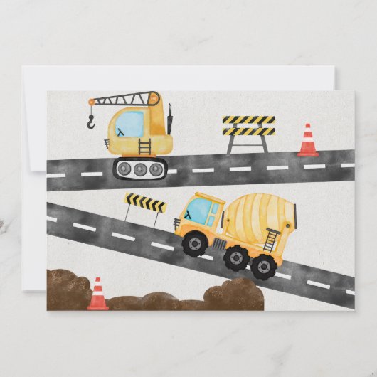 建築誕生日トラック 招待状 (裏面)