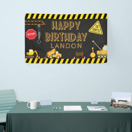 建築誕生日ハッピーバースデー 横断幕 (トレードショー)