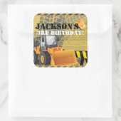 建築誕生日バガーパーティーデザイン スクエアシール (バッグ)