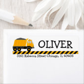 建築誕生日パーティビッグダンプトラック建設 ラベル (インサイチュ)