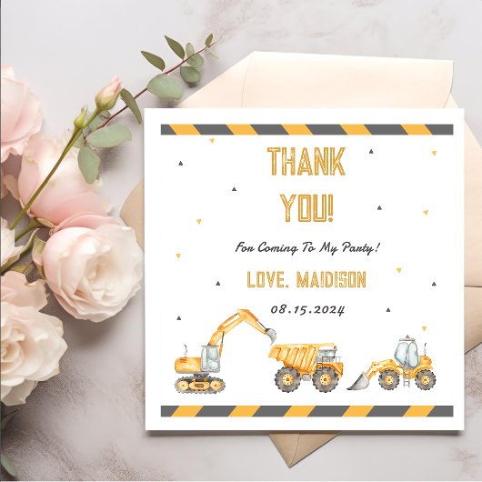 建築誕生日パーティーありがとう スタンダードカクテルナプキン