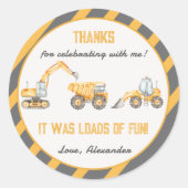 建築誕生日パーティーありがとう ラウンドシール (正面)