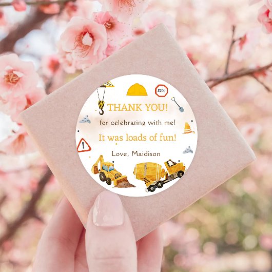 建築誕生日パーティーありがとう ラウンドシール