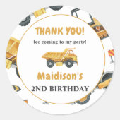 建築誕生日パーティーありがとう ラウンドシール (正面)