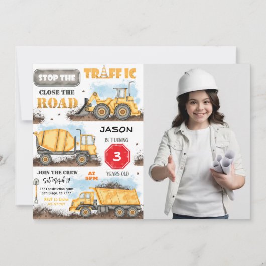 建築誕生日パーティーへの招待(写真あり) 招待状 (正面)