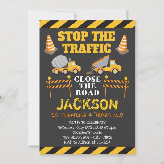 建築誕生日パーティーへの招待 招待状 (正面)