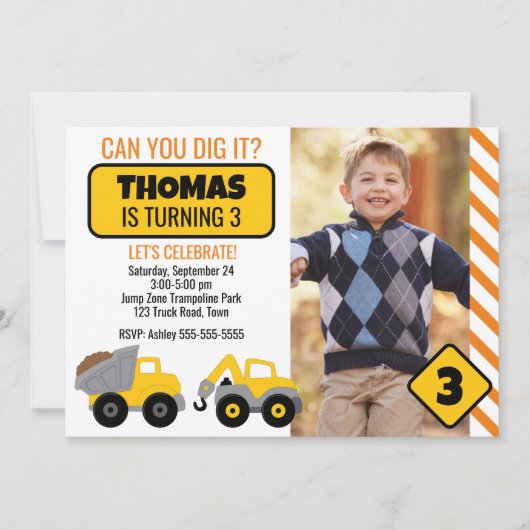 建築誕生日パーティーへの招待 招待状 (正面)