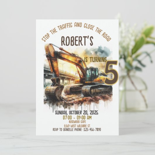 建築誕生日パーティーへの招待 招待状 (スタンド正面)