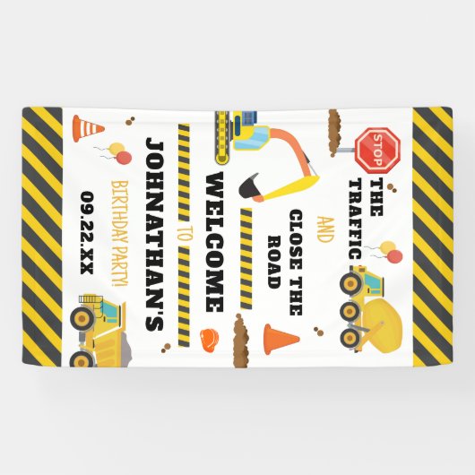 建築誕生日パーティーへようこそ 横断幕 (横)