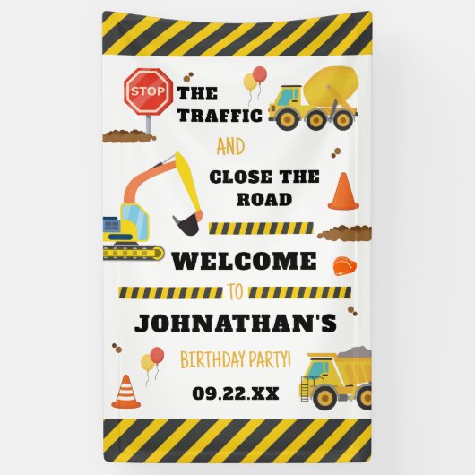 建築誕生日パーティーへようこそ 横断幕 (縦)