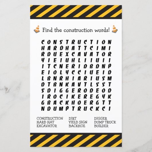 建築誕生日パーティーキッズボーイアクティビティシート (裏面)