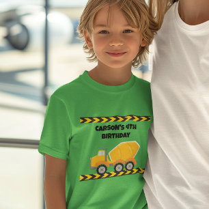 建築誕生日パーティードッキングトラックグリーンキッズ Tシャツ