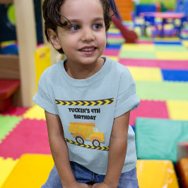 建築誕生日パーティードップロープトラックブルー トドラーTシャツ