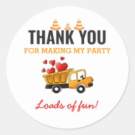 建築誕生日パーティードンプトラック ラウンドシール