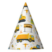 建築誕生日パーティーハット – イエローダンプ パーティーハット (正面)