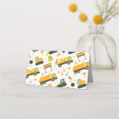 建築誕生日パーティーメッセージカード – 黄 プレイスカード (裏面)