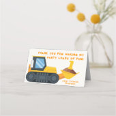 建築誕生日パーティーメッセージカード – 黄 プレイスカード (正面)