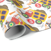 建築誕生日パーティー任意の年齢ダンプトラック ラッピングペーパー (ロールコーナー)