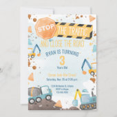 建築誕生日パーティー招待ボーイズパーティー 招待状 (正面)