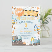 建築誕生日パーティー招待ボーイズパーティー 招待状 (スタンド正面)