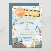 建築誕生日パーティー招待ボーイズパーティー 招待状 (正面/裏面)