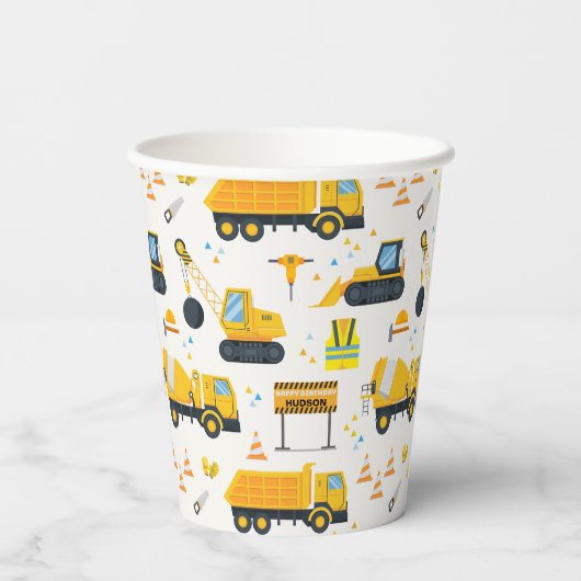 建築誕生日パーティー紙カップ – イエローデュ 紙コップ (裏面)